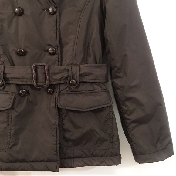 JOIE Faux Fur Belted Puffer Style Jacket Brown - Picture 3 of 10